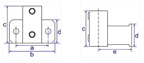 Drawing to show dimensions for 245 heavy duty side support fitting